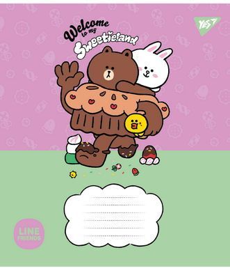 Зошит шкільний Yes Line Friends. Sweetieland 12 аркушів лінія