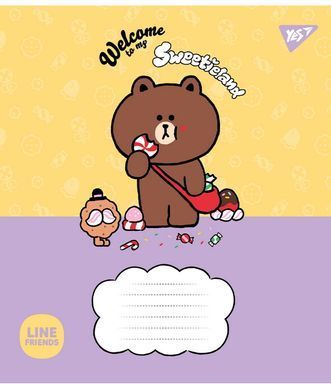 Зошит шкільний Yes Line Friends. Sweetieland 12 аркушів лінія