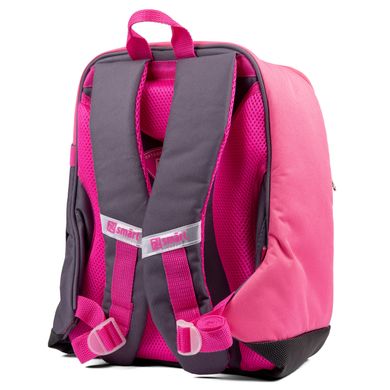 Рюкзак школьный SMART H-55 "Cat rules", розовый/серый