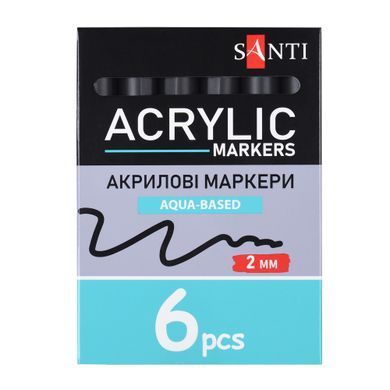 Маркер акриловый SANTI SAC-21 черный 2 мм