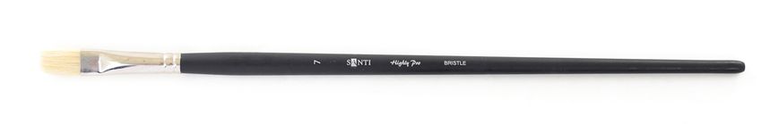 Кисть худож. щетина "Santi Highly Pro", длинная ручка, плоская, №7.