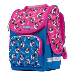 Рюкзак шкільний каркасний SMART PG-11 "Hello, panda", синій/рожевий