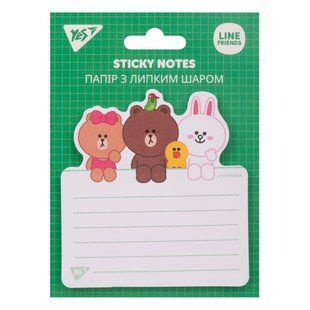 Бумага с липким слоем YES фигурная Line Friends, 40 листов