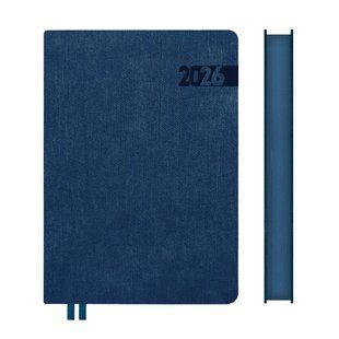 Щоденник А5 Leo Planner датований 2026 "Boss", м'який, синій, 368 сторінок