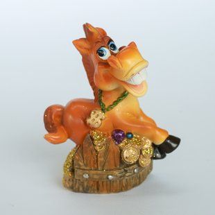 Сувенір "HORSE" 10см, золото, в ящ. міх: 3 види