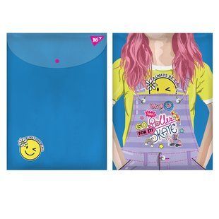 Папка-конверт YES на кнопці А4 "Smiley Girl"