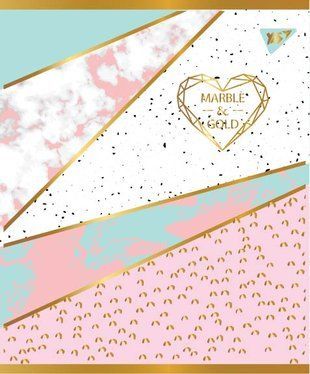 Зошит для записів А5/24 кл. YES "MARBLE&GOLD" мат. ВДЛ+фольга золото+УФ.виб