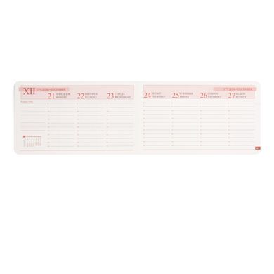 Щотижневик Leo Planner Binario 10х17 см датований 2027 м'який бордовий 128 сторінок