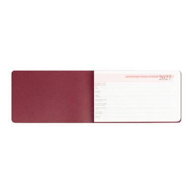 Щотижневик Leo Planner Binario 10х17 см датований 2027 м'який бордовий 128 сторінок