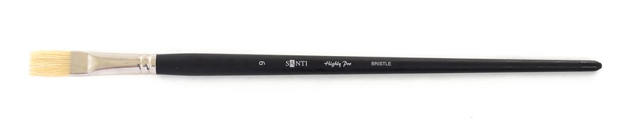 Пензель худож. щетина "Santi Highly Pro", довга ручка, плоский, №9.
