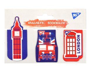 Закладки магнитные YES "London", высечка, 3шт