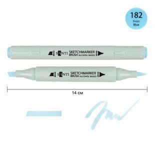 Маркер спиртовой SANTI Brush SA-182 морозный синий