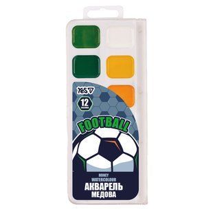 Фарби акварельні Yes Football 12 цв. медові б/п