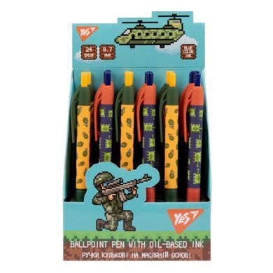 Ручка кулькова YES 8bit UA Millitary автоматична 0,7 мм