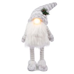 Новогодняя мягкая игрушка Novogod'ko Гном белый, 60см, LED нос