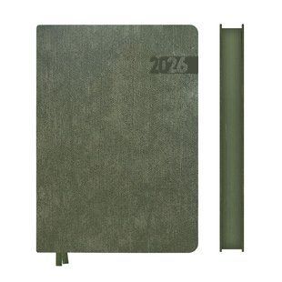 Щоденник А5 Leo Planner датований 2026 "Boss", м'який, хакі, 368 сторінок