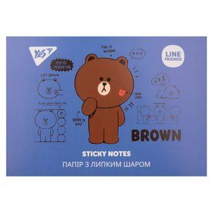 Бумага с липким слоем YES Line Friends в наборе 140 листов (7х20)
