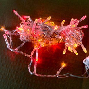 Гирлянда светодиодная нить Novogod'ko, 100 LED, желтый+красный, 5 м, 8 реж.