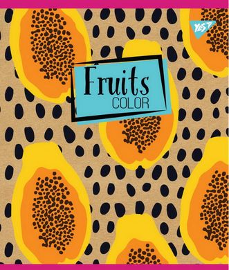 Тетрадь для записей А5/24 кл. YES "Fruits color" крафт, белила