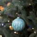 Новогодний шар Novogod'ko, стекло, 8 см, светло-голубой, матовый, орнамент 2 из 3