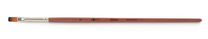 Кисть худож. синтетика "Santi Studio", короткая ручка, плоская, №6.