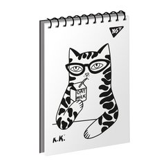 Зошит для записів YES А7/80 од.спіраль "Tattoo cats"