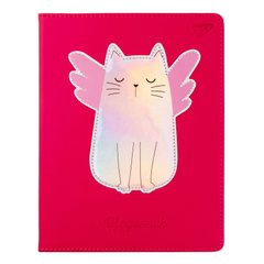 Щоденник шкільний YES PU жорсткий "Cat. Angelcat" блінтове тиснення, аплікація з друком