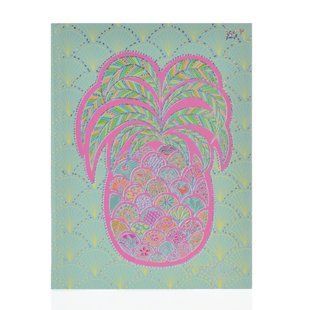 Блокнот А5/64 ЛИН. 7БЦ, фольга голограф.серебро+УФ-выб. "Turnowsky. Art pineapple" YES