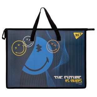 Папка портфель YES А3 з тканинними ручками Smiley World