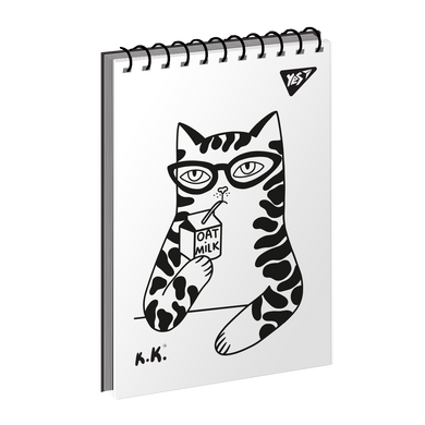 Зошит для записів YES А7/80 од.спіраль "Tattoo cats"