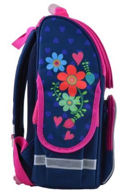 Рюкзак школьный каркасный Smart PG-11 Flowers blue, 34*26*14