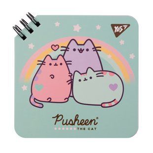 Блокнот Yes 110х110 80 листов на спирали Pusheen клетка