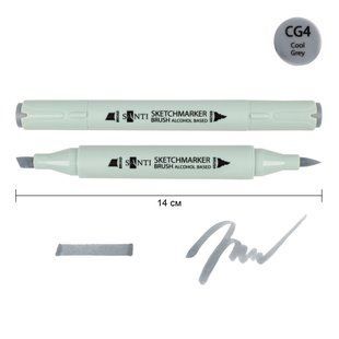 Маркер спиртовой SANTI Brush SA-CG4 холодный серый 4