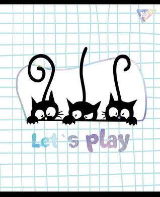Тетрадь для записей А5/48 кл. YES "Playful kitties" софт-тач+фольга серебро голограф
