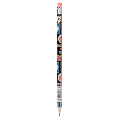 Олівець чорнографітний YES Sticky Mood трикутний з ластиком