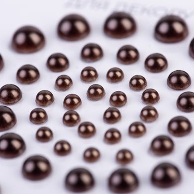 Набор жемчужин SANTI самоклеющихся шоколадных, 50 шт