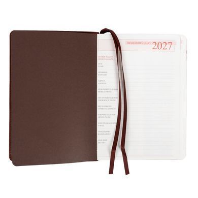 Щоденник діловий Leo Planner Case A5 датований 2027 інтегральний коричневий 368 сторінок