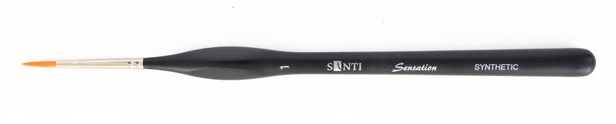 Пензель худож. синтетика "Santi Sensation", коротка ручка з вигином, круглий, №1.