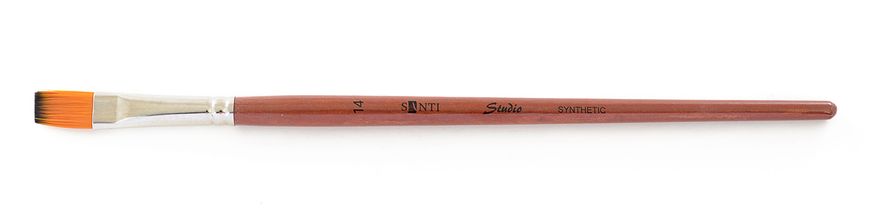Кисть худож. синтетика "Santi Studio", короткая ручка, плоская, №14.