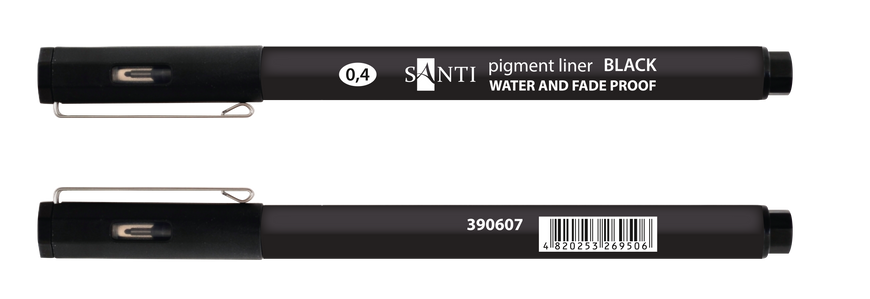 Линер Santi 0,4 мм, пигментный, черный
