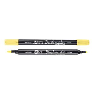 Маркер акварельный SANTI Brush Marker SWB-01 светло-желтый двусторонний