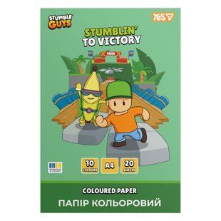 Бумага цветная односторонняя Yes Stumble Guys 20 листов А4 скоба