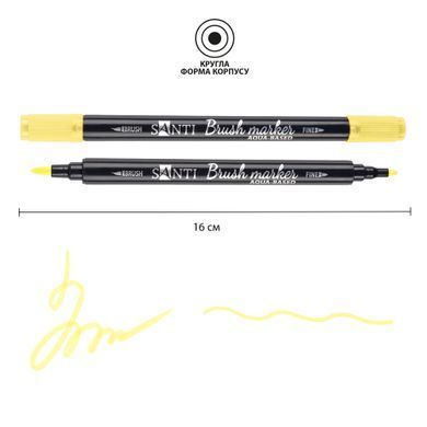 Маркер акварельний SANTI Brush Marker SWB-01 світло-жовтий двосторонній