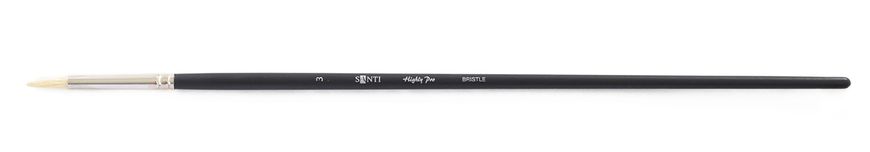 Кисть худож. щетина "Santi Highly Pro", длинная ручка, круглая, №3.