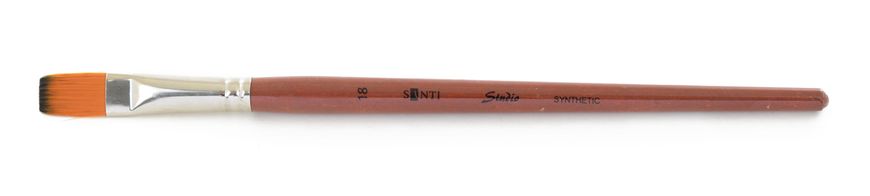 Кисть худож. синтетика "Santi Studio", короткая ручка, плоская, №18.