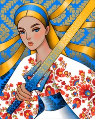 Алмазна мозаїка SANTI Сильна Українка, 40*50см на підрамнику ©mosyakart