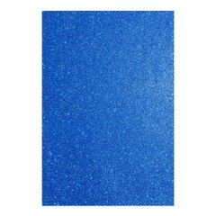 Фоаміран ЕВА синій з гліттером, 200*300 мм, товщина 1,7 мм, 10 листів