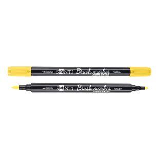 Маркер акварельный SANTI Brush Marker SWB-02 желтый двусторонний