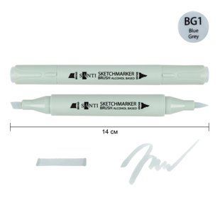 Маркер спиртовой SANTI Brush SA-BG1 сине-серый 1