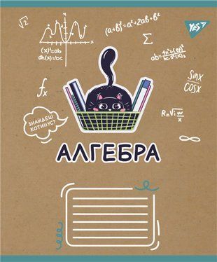 Тетрадь предметная YES АЛГЕБРА Black cat 48 листов клетка